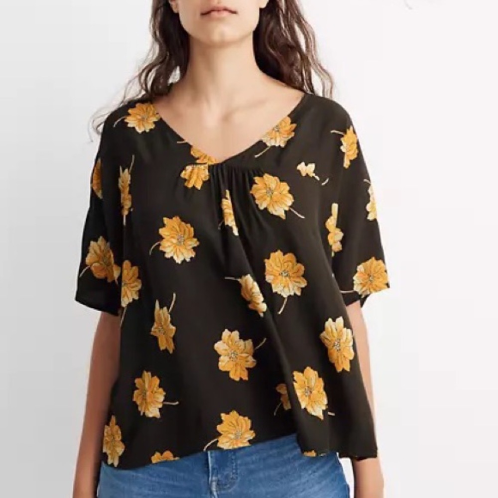 Madewell Rhyme Top in Fall Flowers